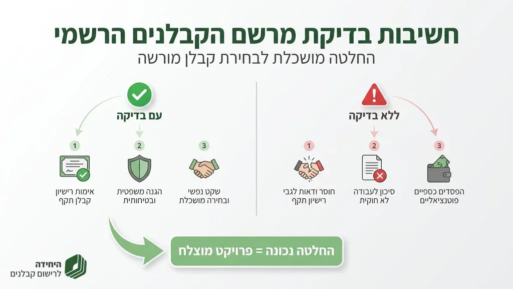 נוצר על ידי מודל בינה מלאכותית Gemini Pro חיפוש במאגר רשם הקבלנים