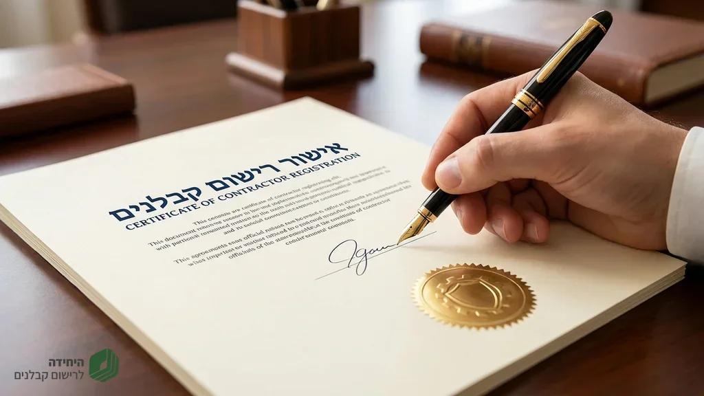 קבלת אישור ורישיון קבלן רשום