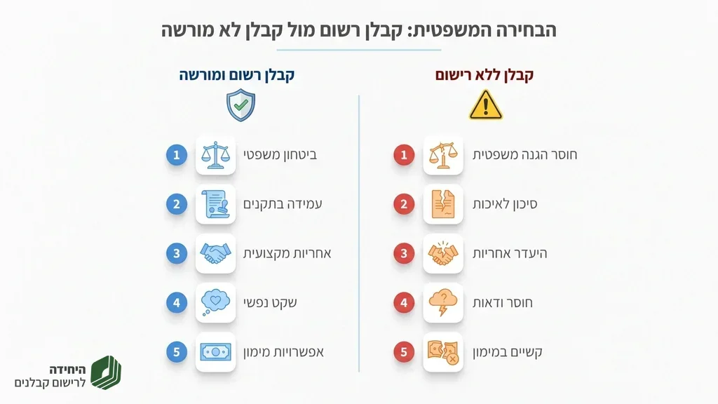 חתימה על חוזה עבודה מול קבלן מוסמך